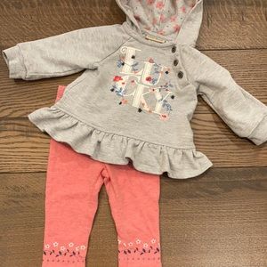 3-6 month Lucky Brand hooded sweatshirt & leggings